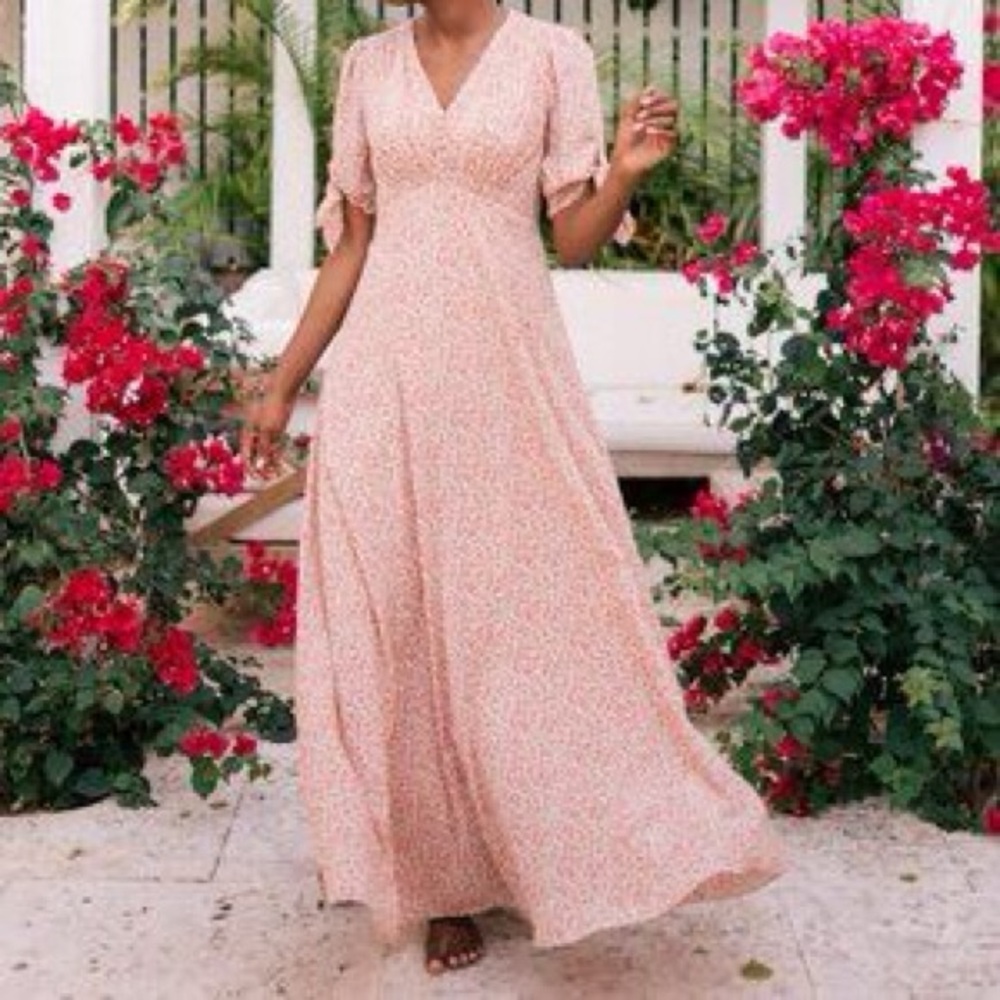 Gal Meets Glam Collection Ditsy Floral-Print Maxidress Size 8